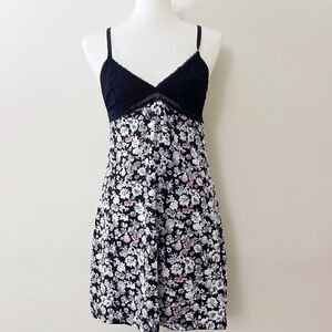 90s Y2k XOXO Floral LaceTrim Nightgown Babydoll Dress Fairycore Cottagecore Boho